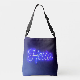 Bolsa Ajustável Olá Diversão - Sinal de Neon Azul Brilhante e al