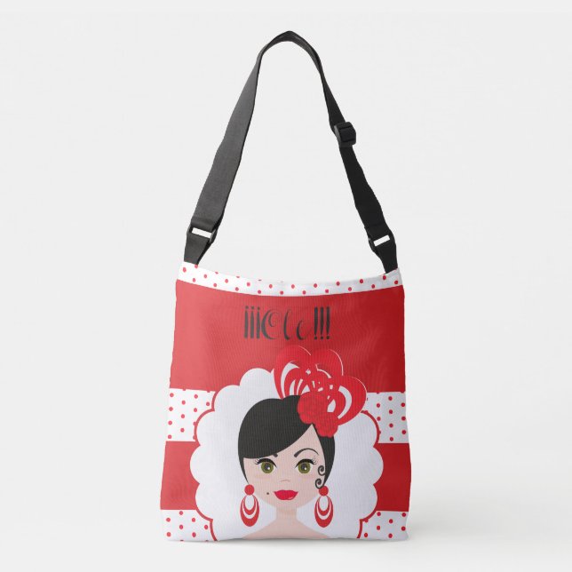 Bolsa Ajustável Olé! Fun Spanish Flamenca Doll in Red (Frente)