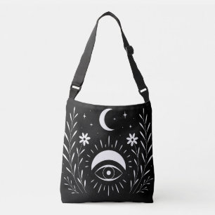 Bolsa Ajustável Olho Boho Preto e Branco Ousado 
