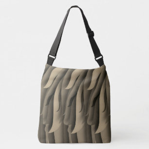 Bolsa Ajustável Onda de Arte Moderna Marrom e Bege
