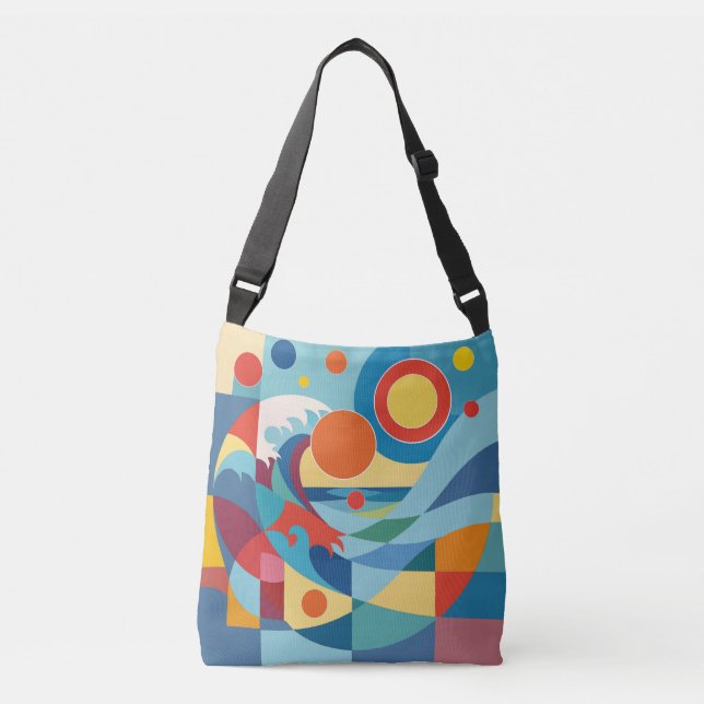 Bolsa Ajustável Onda do Oceano ao Nascer do Sol (Frente)