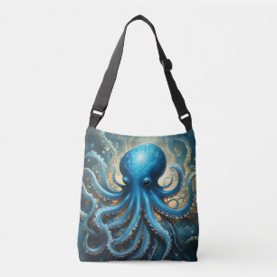 Bolsa Ajustável Ondas Celestiais: A Arte Fractal do Polvo Azul