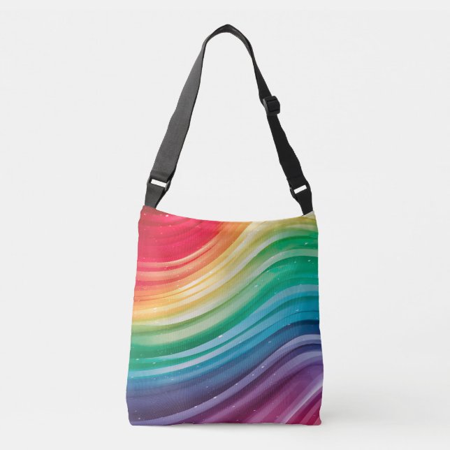 Bolsa Ajustável Ondas do espectro arco-íris (Frente)