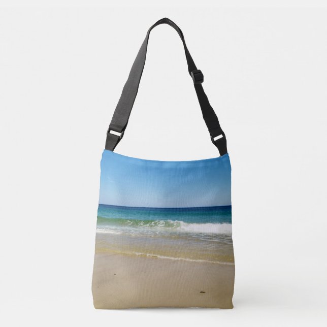 Bolsa Ajustável Ondas e praia de oceano (Frente)