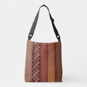 Bolsa Ajustável Ondas Retro e Padrão Geométrico de Meados do Sécul