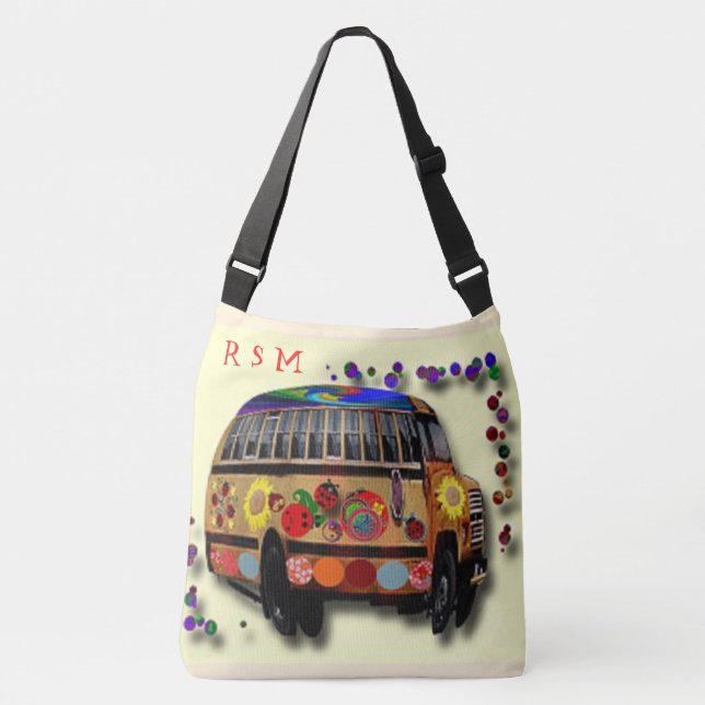 Bolsa Ajustável Ônibus e girassol do Hippie (Frente)
