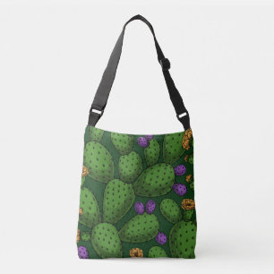 Bolsa Ajustável Opuntia florescente em verde escuro