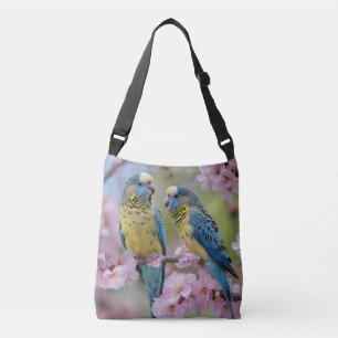 Bolsa Ajustável Orçamentos Azuis E Amarelos Em Árvore De Flor Rosa
