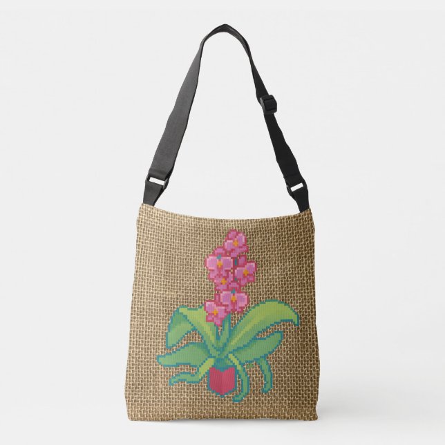Bolsa Ajustável Orchid Pixelart, Pixel Art  (Frente)