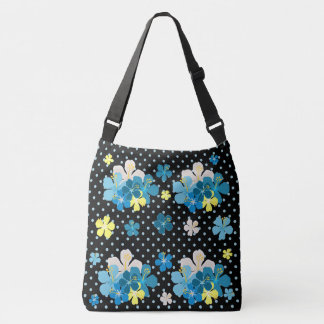 Bolsa Ajustável Orchids on Blue/Black Polka Dot