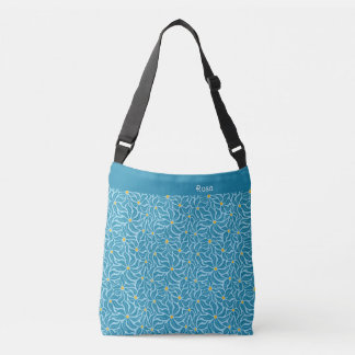 Bolsa Ajustável Organic floral shapes turquoise yellow