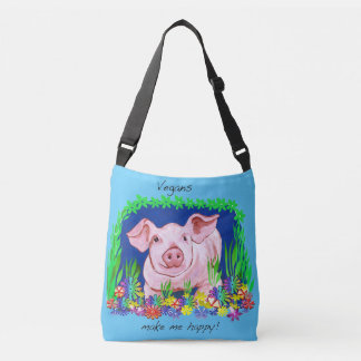 Bolsa Ajustável Os Vegans fazem-me feliz! Saco bonito do porco