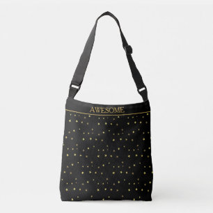 Bolsa Ajustável Ouro de estrelas a preto