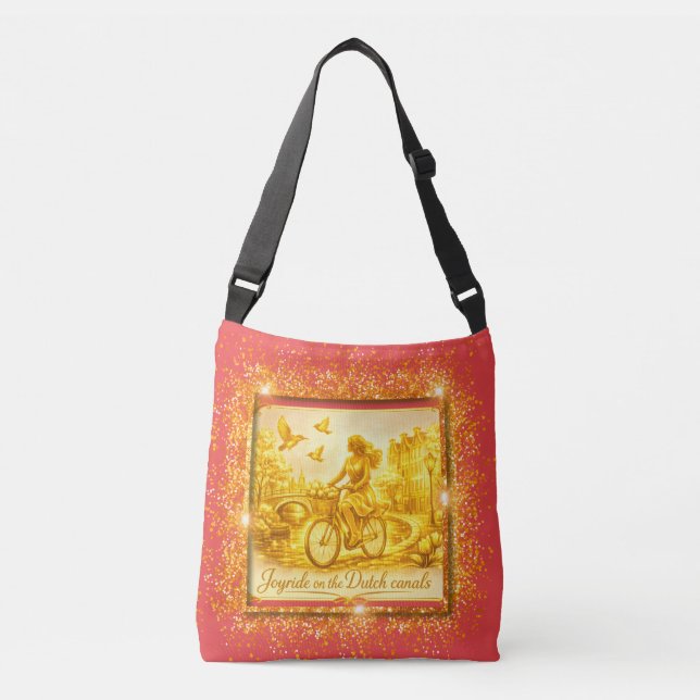 Bolsa Ajustável Ouro Encanto das Pontes Arqueadas de Amsterdã (Frente)