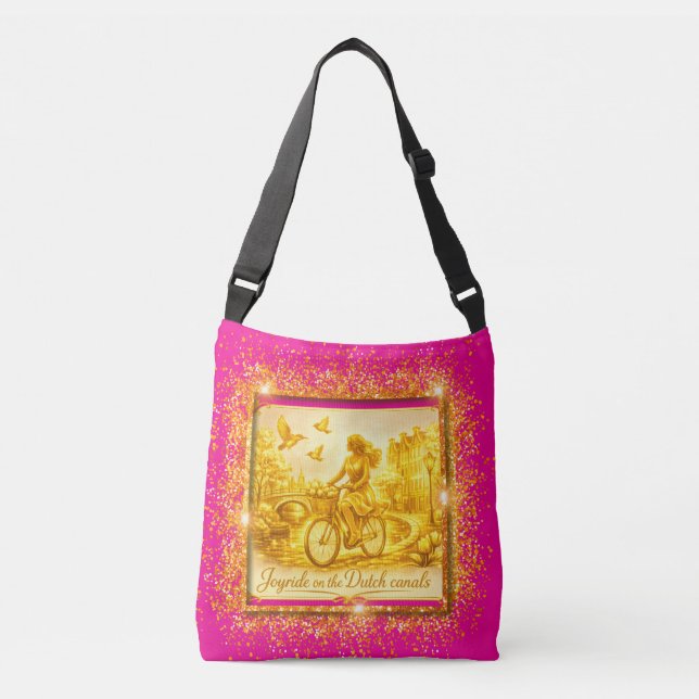 Bolsa Ajustável Ouro Ponte Arqueada de Amsterdã Charme (Frente)