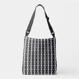 Bolsa Ajustável Padrão Abstrato Elegante Moderno em Preto e Branco