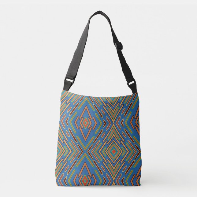 Bolsa Ajustável Padrão Azul Verde do Sudoeste (Frente)