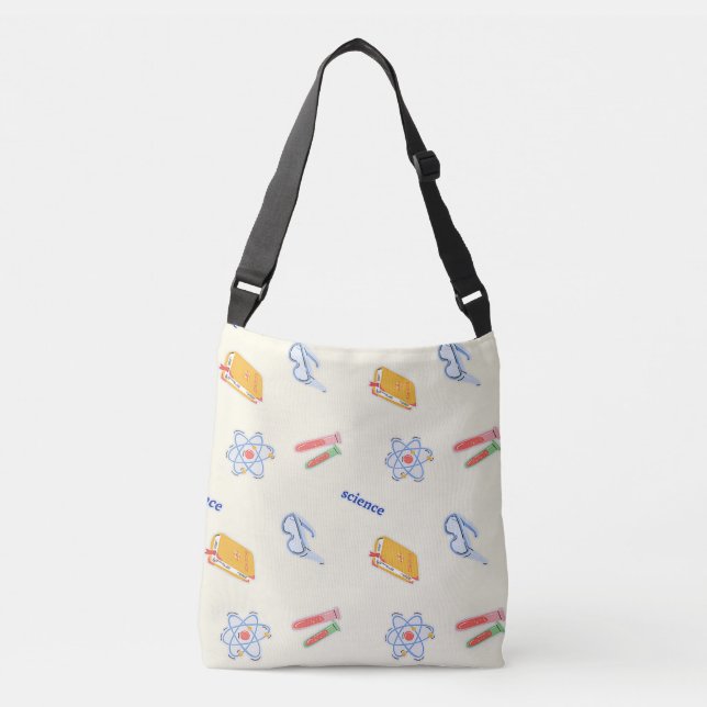Bolsa Ajustável Padrão científico em creme (Frente)