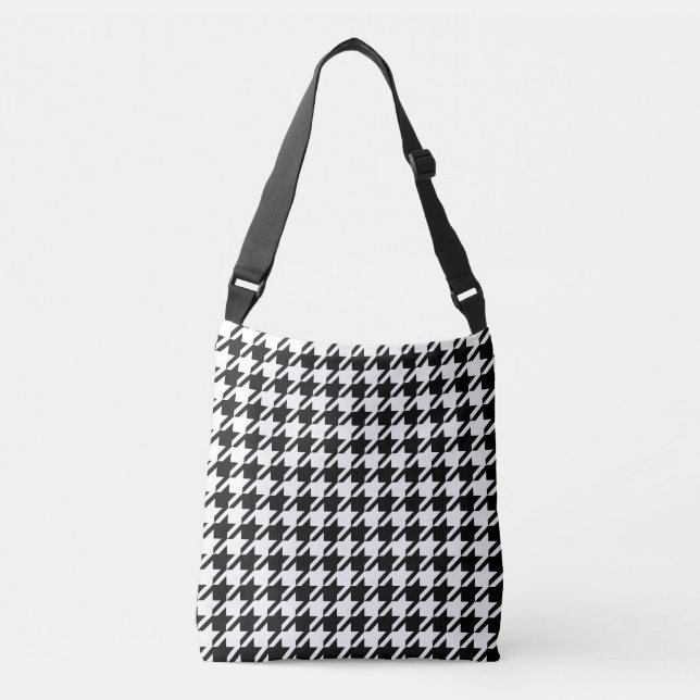 Bolsa Ajustável Padrão Clássico Grande do Houndstooth (Frente)
