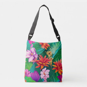 Bolsa Ajustável Padrão Colorido de Flores Tropicais