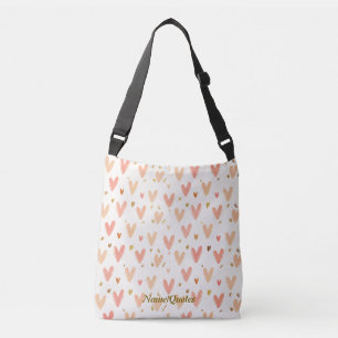 Bolsa Ajustável Padrão contínuo de Corações Rosa Suave