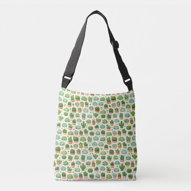 Bolsa Ajustável Padrão contínuo de planta suculenta fofa (Frente)