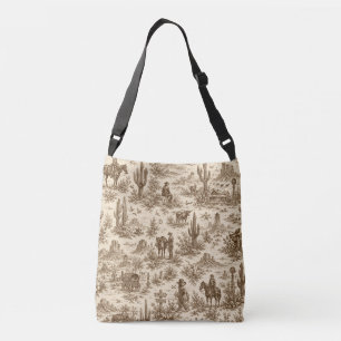 Bolsa Ajustável Padrão contínuo de Toile do Deserto Ocidental Vint
