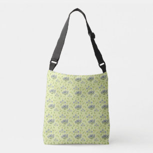 Bolsa Ajustável padrão das flores roxas e amarelas