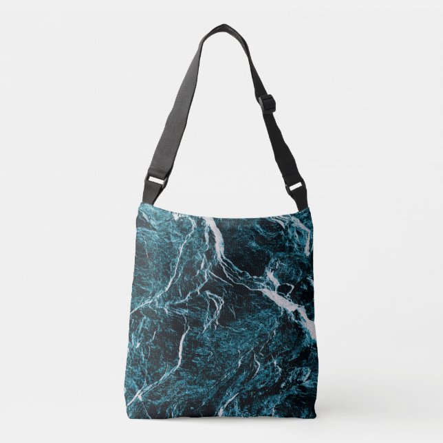 Bolsa Ajustável Padrão de Abstrato preto verde azul-lacrimogêneo (Frente)