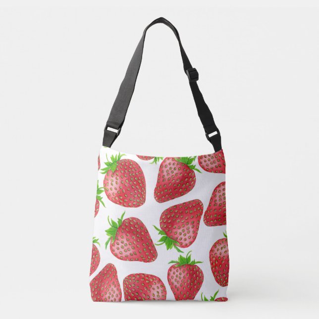 Bolsa Ajustável Padrão de aquarela de morangos (Frente)