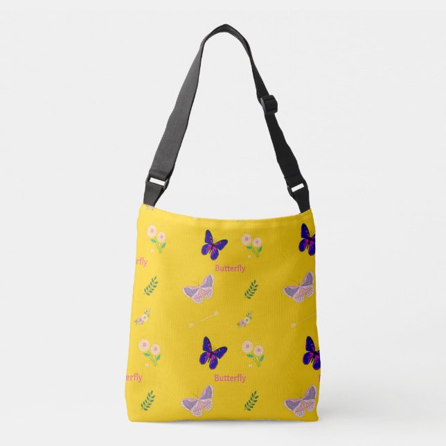 Bolsa Ajustável Padrão de borboleta em amarelo (Frente)