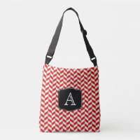 Padrão de Chevrons Red Herringbone com Monograma