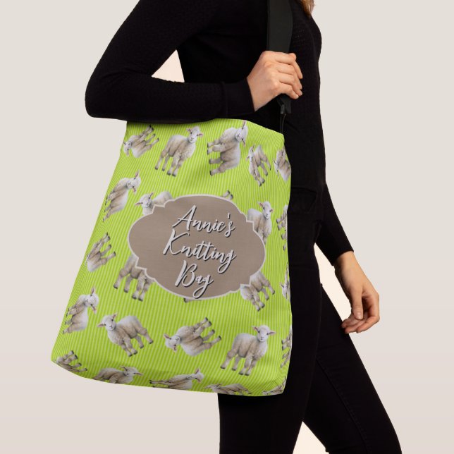 Bolsa Ajustável Padrão de Cordeiros Manta Personalizada (Close Up)