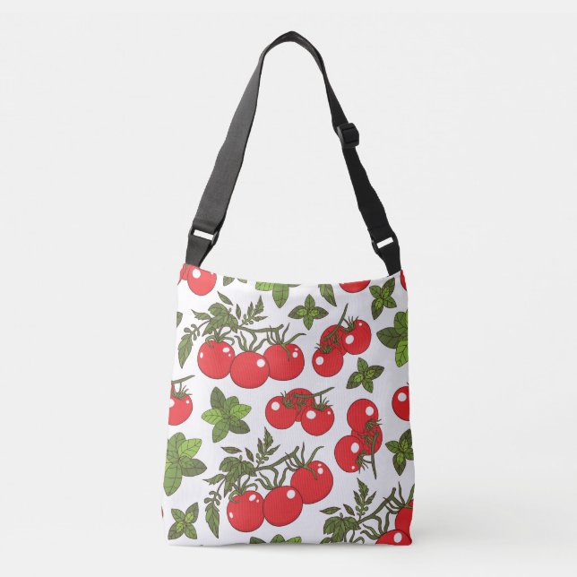 Bolsa Ajustável Padrão de cozinha sem costura de tomate Basil (Frente)