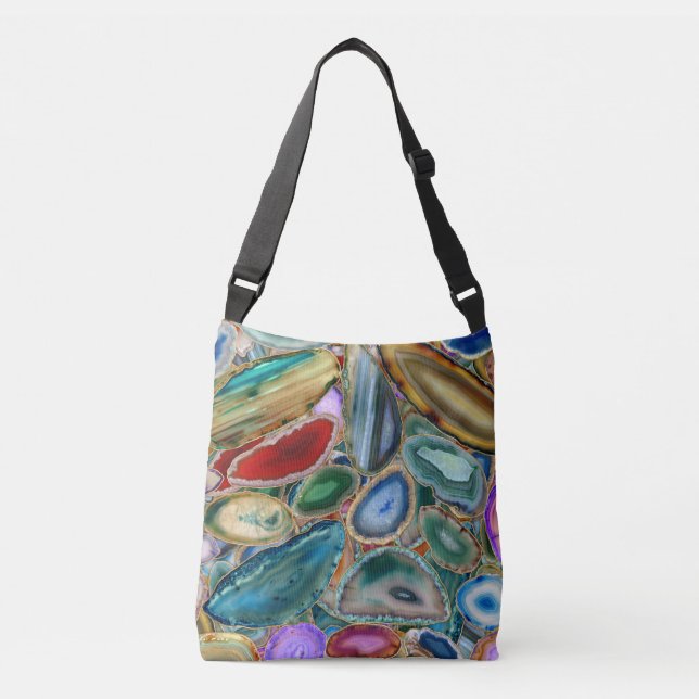 Bolsa Ajustável Padrão de cristal de Geodes - Multicoloração (Frente)