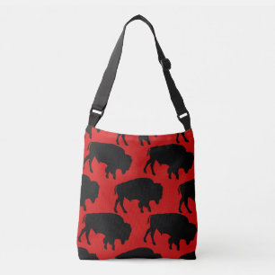 Bolsa Ajustável Padrão de design de animal bisão em vermelho