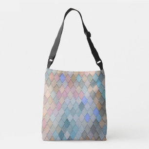 Bolsa Ajustável Padrão de Diamante de Pastel Cor-de-rosa Azul