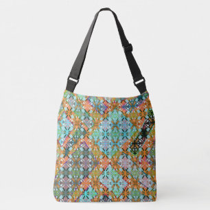 Bolsa Ajustável Padrão de diamante multi cor artístico verde 