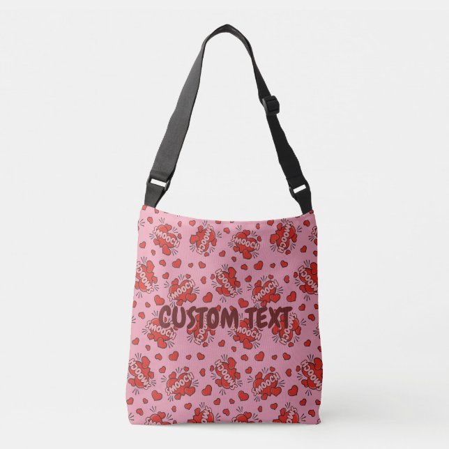 Bolsa Ajustável Padrão de Efeito de Som em Quadrinhos de Beijo (Frente)