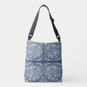 Bolsa Ajustável Padrão de espiral branco azul 02