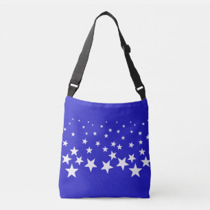 Bolsa Ajustável Padrão de estrela branca sobre fundo azul