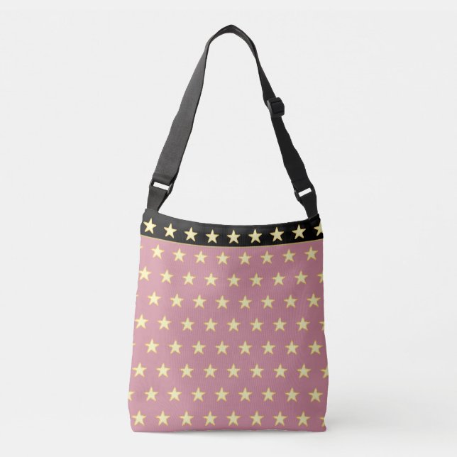 Bolsa Ajustável Padrão de estrela brilhante em ouro rosa (Frente)