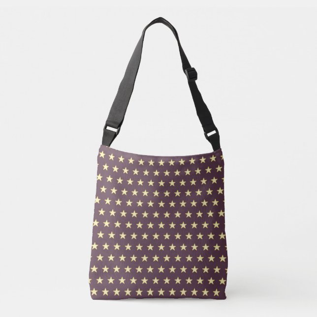 Bolsa Ajustável Padrão de estrela cintilante na moda em cassis (Frente)