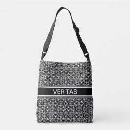 Bolsa Ajustável Padrão de Estrela Elegante e Cinto em Preto e Bran