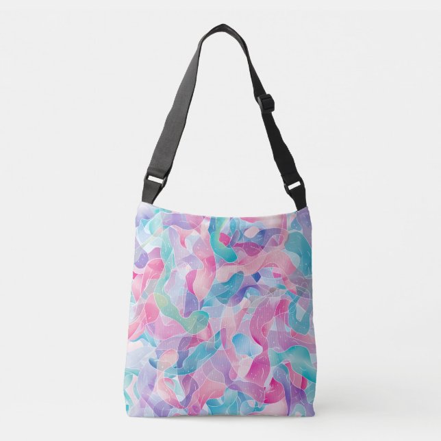 Bolsa Ajustável Padrão de Fita Abstrata Pastel (Frente)