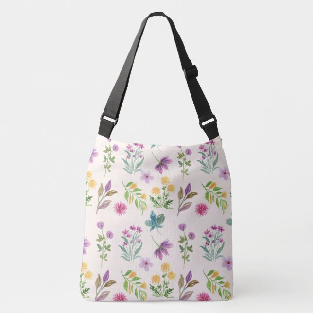 Bolsa Ajustável Padrão de Flor primavera Floral (Frente)