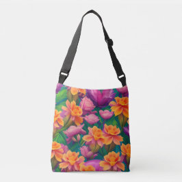 Bolsa Ajustável Padrão de Flor Tropical do Havaí