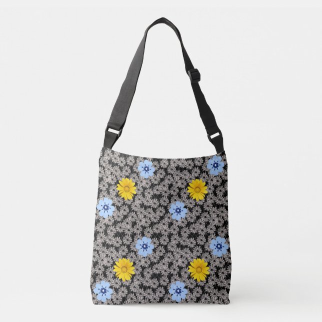 Bolsa Ajustável Padrão de flores 19.b. BG preto (Frente)