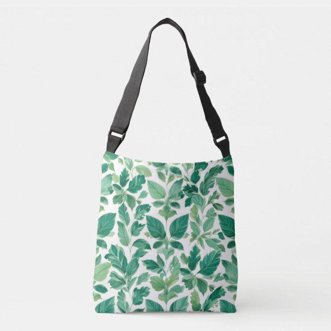 Bolsa Ajustável Padrão de Folhagem Verde Lush (Frente)
