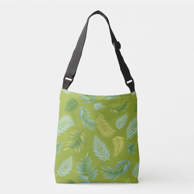 Bolsa Ajustável Padrão de Folhas Tropicais 16 (Frente)